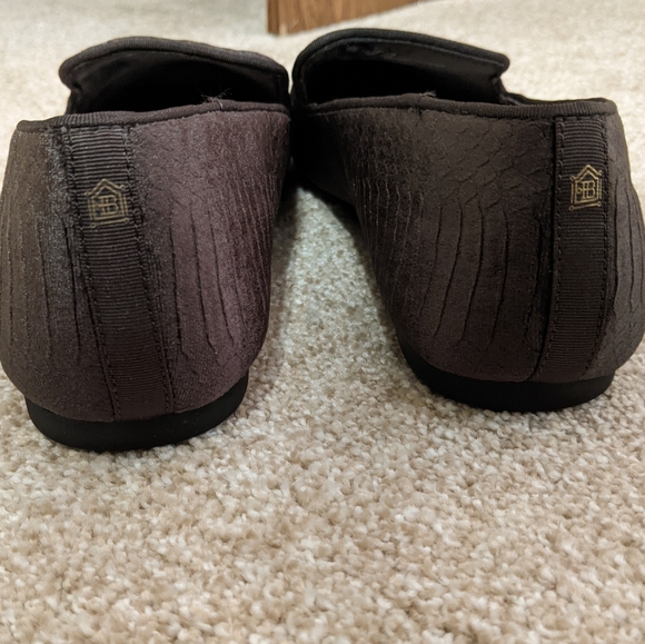 BIRDIES Charcoal Python Embossed Starling Loafer Smoking Flats Size 9.5 - Picture 6 of 7